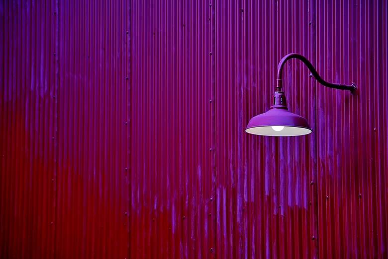The mood in purple color as a purple lantern on a purple wall