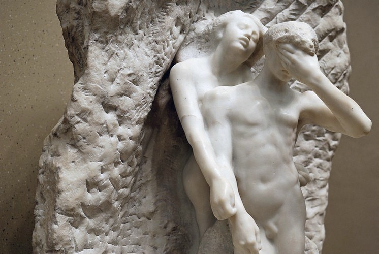 The fragment of A. Rodin's sculpture - Orpheus and Eurydice, Metropolitan Museum of Art, New York City, USA