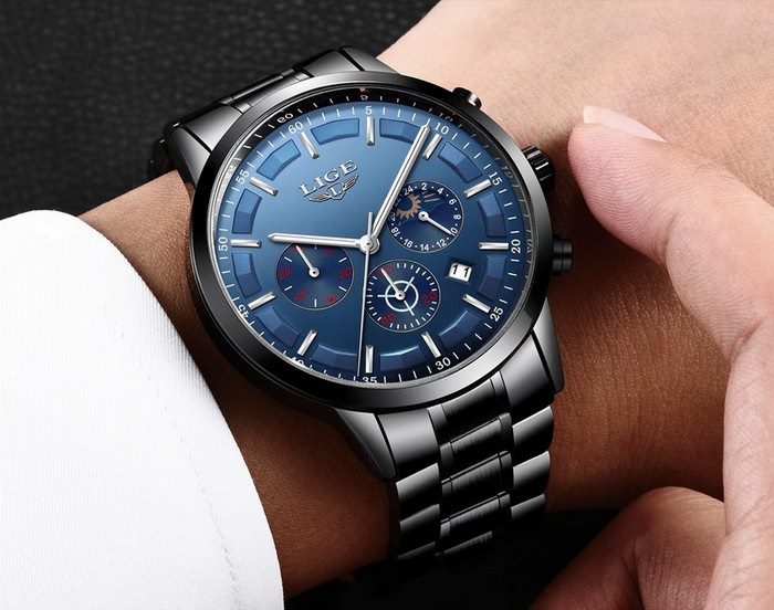 Watch Men LIGE Fashion Business Style Quartz Watch