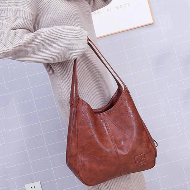 Shoulder Bag For Women Casual Fashion Handbag Casual Tote PU Vintage Handbag Top-Handle Bags
