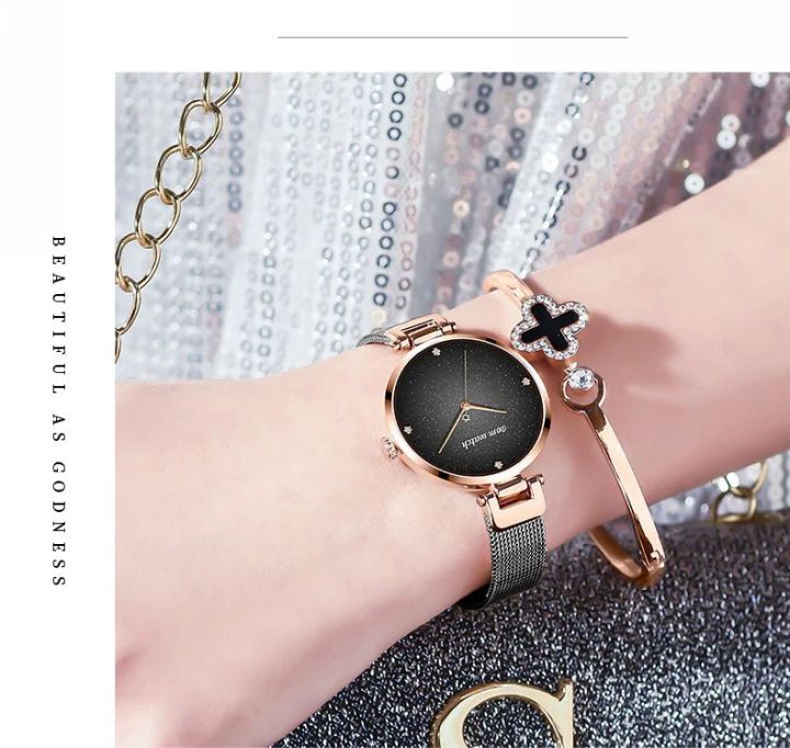 Women's Watches Green Black Top Luxury Fashion Female Quartz Wrist Watch Waterproof Watches For Women
